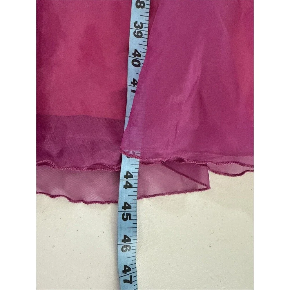 Vtg JCPenny Maxi Dress Teens 10 Dark Hot Pink Empire Renisance Fairycore Y2K 90s